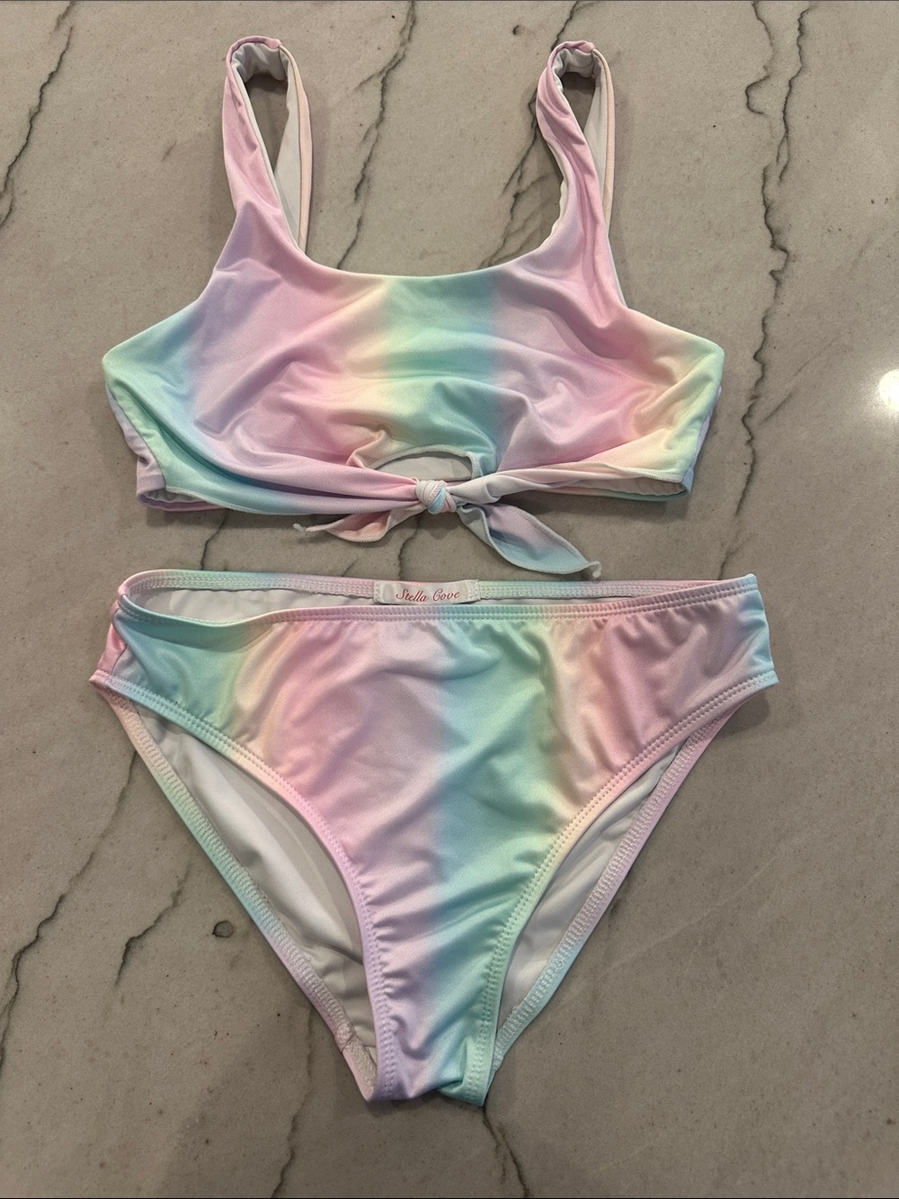 Stella Cove size 12 Pastel Rainbow Tie-Front Bikini Set